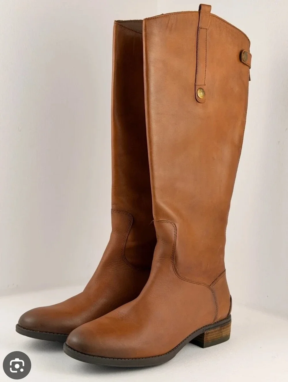 Sam Edelman Women's Knee-High Leather Riding Boots — Tan